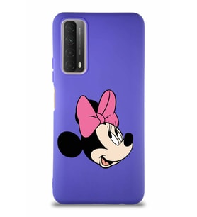 Huawei Y7A Soft Premier Kapak Minnie Mouse-A Tasarımlı Silikon Kılıf - Mor (Şeffaf)