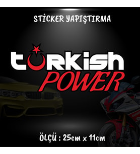 turkish power yazı etiket sticker - 2 adet çıkartma araba motosiklet kask atv tablet pc buzdolabı otomobil bilgisayar uyumlu