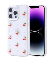 Coverzone Apple iPhone 14 Pro Max ile uyumlu K?l?f Airbag K�?eli 2mm Kamera �?k?nt? Korumal? Simli ?effaf Bask?l? Z-Kutup Kapak Kiraz