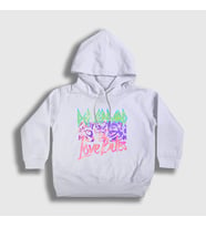 Presmono Unisex Çocuk Beyaz Love Bites Def Leppard Kapüşonlu Sweatshirt 550260tt