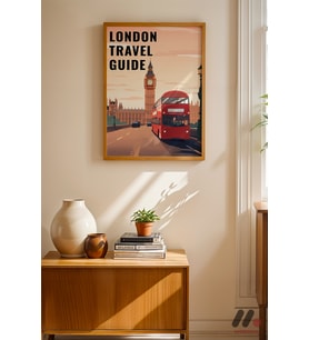Londra Seyahat Rehberi Posteri, Ahşap Çerçeveli Duvar Tablosu - Seyahat Severlere