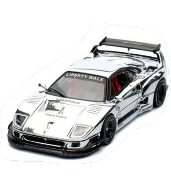 1:64 Diecast Ferrari F40 Chrome Silver LBWK F40 Hobby Expo China