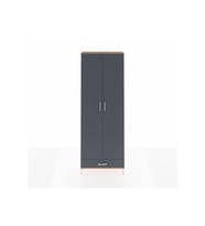 Arges Dolap 6 Raflı Tek Çekmeceli 2 Kapaklı 88x30x243 Çam-Antrasit