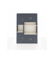 Arges Dolap 9 Raflı 6 Kapaklı 132x30x195 Antrasit-Antrasit/Aytaşı