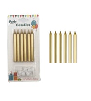 Gold İnce Mum 8 cm 6 lı