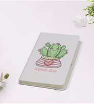 BK Gift Kişiye Özel İsimli Kaktüs Tasarımlı 9x14cm Beyaz Defter - Model 2