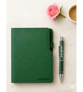 Kİşiye Özel Deri Defter Metal Kalem