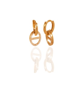 Taşlı Sallantılı Halka Küpe (SKP674)