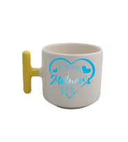Happy Mother Days Mutlu Anneler Günü Tasarımlı Sarı T Kulp Fincan Modelleri