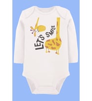 Organik Baskılı Pamuklu Unisex Bebek Body UZUNKOLE86