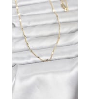 CM 14K Gold Renk Ezme Kalp Detaylı 60 cm Zincir Kadın Kolye - EBJ260207W39418