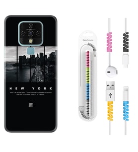 Tecno Camon 16 18P Pova 3 Pova Neo Kılıf Kablo Koruma Spiral Silikon New York 1612