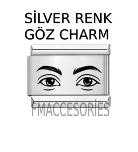 Göz Charmı İtalyan Çelik Bileklik Fotoğraf Baskılı Göz Charm 1 Adet İstediğiniz Fotoğraf Charm