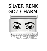 Göz Charmı İtalyan Çelik Bileklik Fotoğraf Baskılı Göz Charm 1 Adet İstediğiniz Fotoğraf Charm