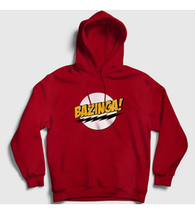 Presmono Unisex Kırmızı Bazinga The Big Bang Theory Kapüşonlu Sweatshirt 181157tt