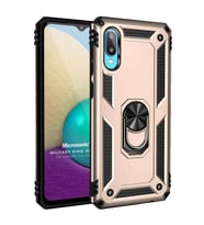 Microsonic Samsung Galaxy A02 Kılıf Military Ring Holder Gold