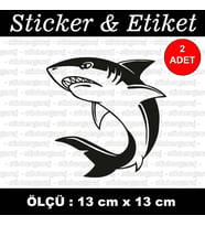saldırgan katil balık etiket sticker - 2 adet çıkartma araba motosiklet kask atv tablet pc buzdolabı otomobil bilgisayar uyumlu