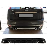 Ford Focus 2 Hatchback Siyah Difüzör Çiftli Kare Egzoz Görünümlü D Tip Difizör 2004 - 2010