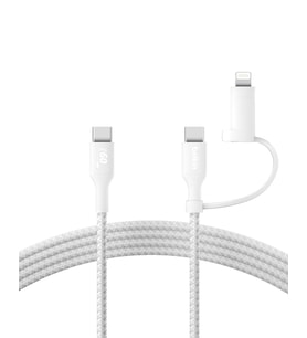 Belkin 2-In-1 Charging Cable With Usb-C & Lightning Connector - Braided Fast-Charging Cable, Usb-C T (Çok Renkli)