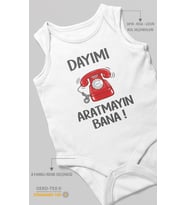 Dayımı Aratmayın Bana Sıfır Kollu Bebek Zıbını %100 Pamuk
