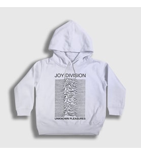 Presmono Unisex Çocuk Beyaz Unknown Pleasures Joy Division Kapüşonlu Sweatshirt 87712tt (Beyaz)