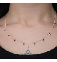 925 Ayar Gold Kırmızı Taşlı Gümüş Kolye