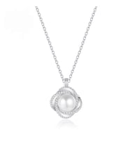 Monemel Swarovski Taşlı İnci Kolye (Altın kaplama) Sevgililer Günü Hediyesi