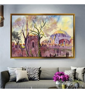 Altın Çerçeveli dekoratif tablo l1976 (Gold)