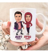 Kişiye Özel Sen Hayatımın Anlamısın Sevgilim Karikatürlü Bardak