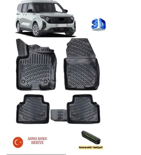 Rizline Ford Tourneo Courier 2024 Sonrası Uyumlu 3D Havuzlu Paspas ASMA KOKU VE NUMARATÖR HEDİYELİ