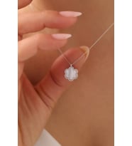 925 Ayar Gümüş Lotus Çiçeği Şans Kolye - 925 Ayar Gümüş Kolye