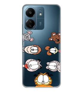 Xiaomi Redmi 13C Uyumlu Garfield Tasarımlı Şeffaf Telefon Kılıfı