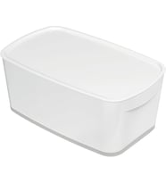 Leitz A5 Mybox Kapaklı Küçük Saklama Kutusu, 5 L, Parlak Görünüm, Plastik, Beyaz/Gri, 52191001