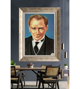 Gümüş Çerçeveli Atatürk Tablo ds304