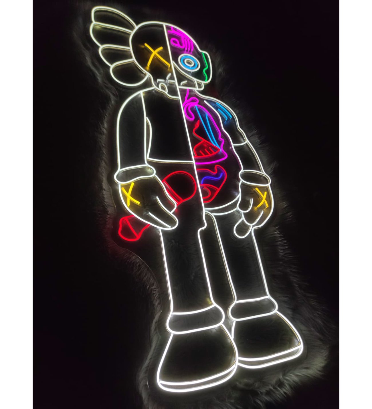 KAWS Neon Duvar Dekoru - Oyuncu Odası ve Ofis İçin Tasarım LED Tabela