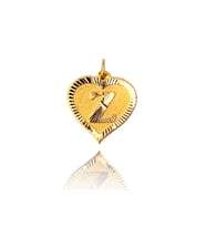 0.25 Gram 14 Ayar Z Harfi Kalp Kolye Ucu