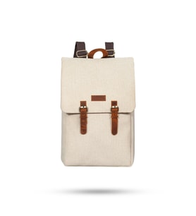 Design 02 15.6 Inch Kanvas - Hakiki Deri Laptop Sırt Çantası