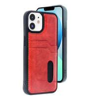Apple iPhone 11 Kılıf Sara Kartvizitli Deri Kılıf - Kırmızı
