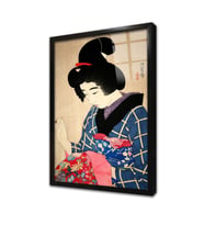 Japon Kadın Çerçeveli Cam Tablo