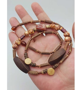 Ahşap & Jasper Tasarım Unisex Otantik Kolye (56098)