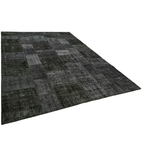 Gri Halı Modern Stil Geometrik Motifli Salon Halısı El Dokuma Pamuk Yün Karışımlı