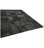 Gri Halı Modern Stil Geometrik Motifli Salon Halısı El Dokuma Pamuk Yün Karışımlı