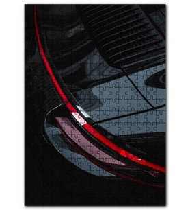 Cakapuzzle Siyah Porsche Spor Araba Arka Detay Puzzle Yapboz MDF (Ahşap) (120 Parça)