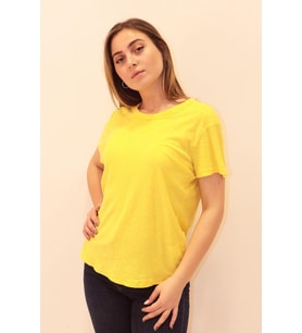 Rich Kadın Organik Bisiklet Yaka T-shirt %100 Pamuk Tişört