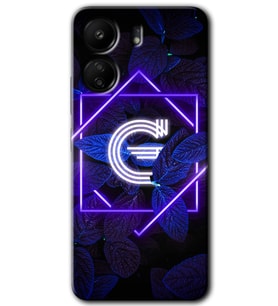 Xiaomi Redmi 13C Kılıf HD Desen Baskılı Kılıf - Dark Neon Yaprak G Harfi