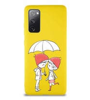 Samsung Galaxy S20 FE Soft Premier Kapak Aşk Tasarımlı Silikon Kılıf - Sarı (Şeffaf)