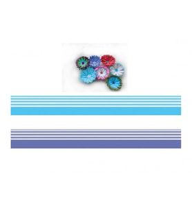 Mavi - Beyaz / Lacivert - Beyaz Renk Geçişli, Çizgili Quilling Kağıdı