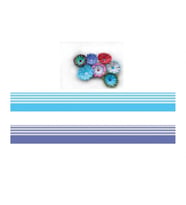 Mavi - Beyaz / Lacivert - Beyaz Renk Geçişli, Çizgili Quilling Kağıdı