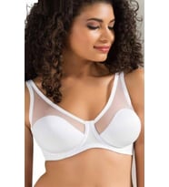 Le Jardin 9200-C Desteksiz-Balenli Tül Kaplı Soft Sütyen (Beyaz)