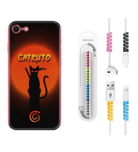 Apple iPhone 5 6 7 8 Plus Se XR Kılıf Kablo Koruma Spiral Silikon Catrudo 1679